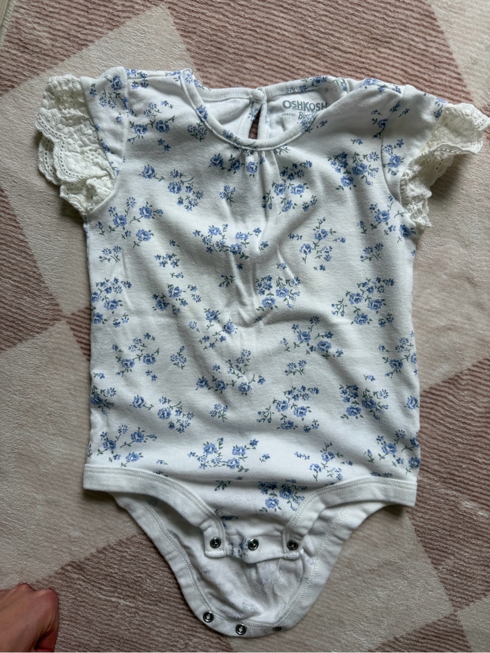 OshKosh B'gosh White Baby Bodysuit with Blue Floral Print